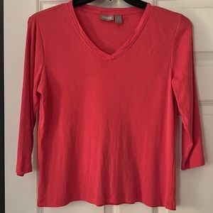 Chico’s v-neck 3/4 length sleeve tee shirt. Size 1